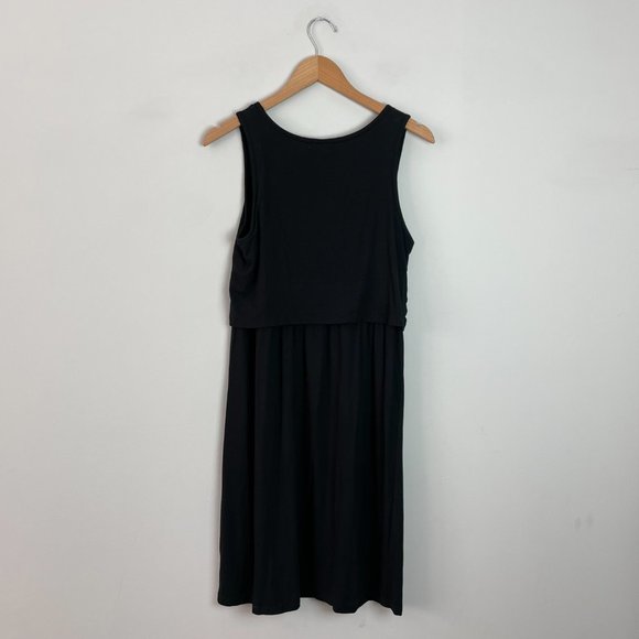 Gap Maternity Sleeveless Popover Round Neck Comfy True Black Dress Medium M - Picture 4 of 5